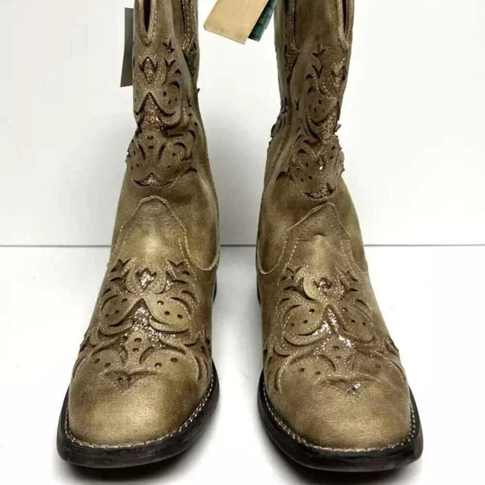 Roper Women's Kennedy Western Boots Tan Size 6.5 M